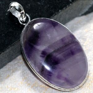 Chevron Amethyst Gemstone 925 Sterling Silver Handmade Pendant Necklace